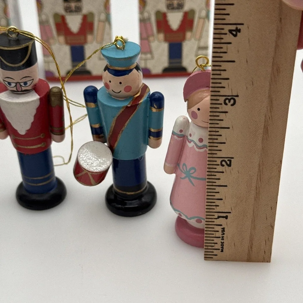 Vintage 1984 Avon Nutcracker Wooden Ornament Set of 5 Clara Mouse King Boxed
